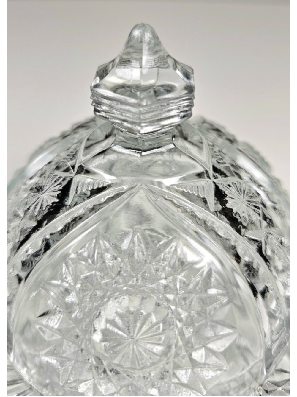 1910 Indiana Glass Oval Star Child Toy Miniature Covered Butter Dish No300 - Picture 5 of 12